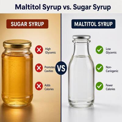 75% Maltitol Syrup Food Grade Liquid Maltitol Sugar‑free Sweetener Humectant for Confectionery Baking Chewing Gum Beverage