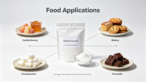 Bulk Supply Crystalline Maltitol Powder Food Grade Low Calorie Sugar Replacer for Confectionery Factory Mass Production