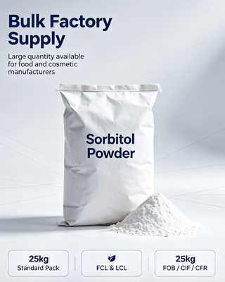 Food & Cosmetic Grade Sorbitol Powder 99% D-Glucitol CAS 50-70-4 E420 Bulk Sweetener Humectant for Bakery, Confectionery and Skincare