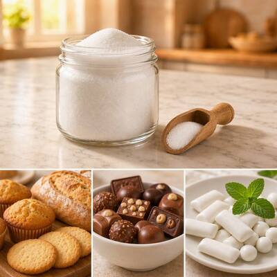 White Free Flowing Crystalline D-Sorbitol Powder E420 CAS 50-70-4 Polyol Sweetener Available in Food Cosmetic and Pharmaceutical Grade