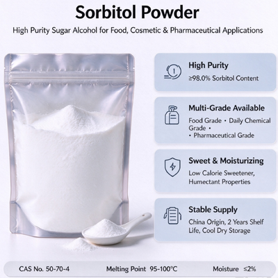 Low-Calorie Non-Crystallizing Sorbitol Powder, Tooth-Friendly Sugar Alcohol Sweetener, Bulk Supply