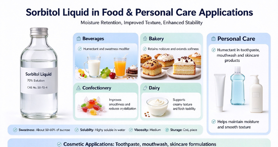 Sorbitol 70% Solution for Confectionery, Chewing Gum, Toothpaste, Cosmetics & Pharmaceutical Formulations - Bulk Supply
