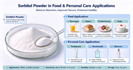 White Crystalline Sorbitol Powder | High Purity Sweetener & Humectant | Bulk Wholesale Supply Direct from Manufacturer