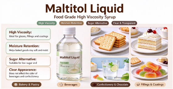 Sugar Replacement Maltitol Syrup Sweetener, Bulk Liquid Sugar Alcohol for Chocolate, Bakery, Ice Cream and Beverage Manufacturing