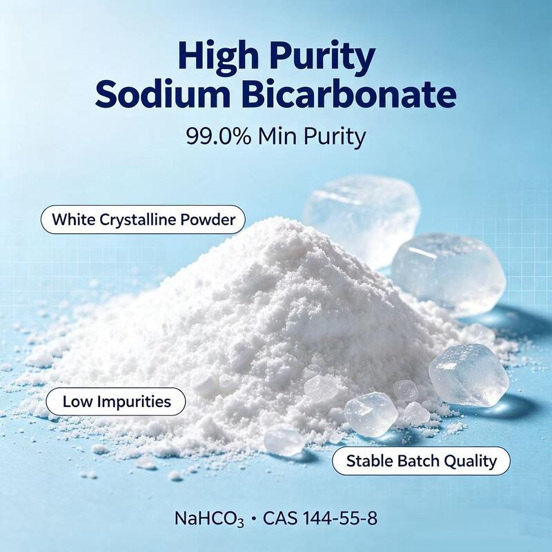 High Purity Sodium Bicarbonate Baking Soda Powder 99% Min Food Feed Industrial Grade NaHCO3 CAS 144‑55‑8 For Food Additive Animal Feed Water Treatment