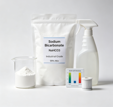 Sodium Bicarbonate NaHCO3 White Powder, Industrial Grade 99% Min, For Detergent Raw Material And Leather Processing Industry
