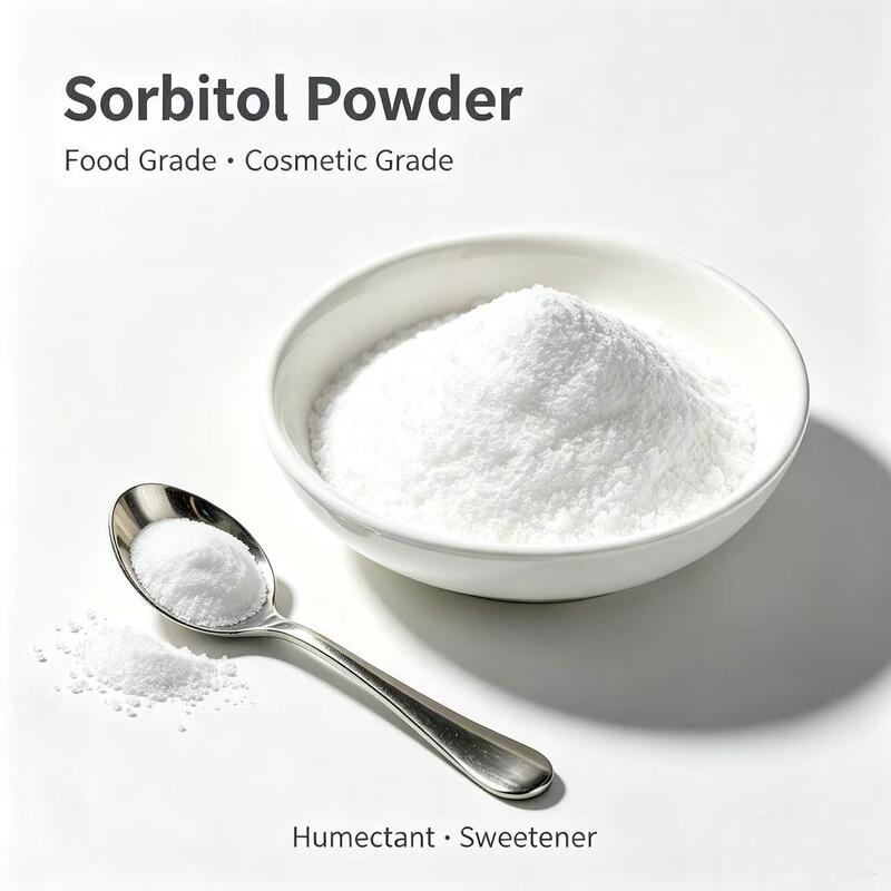 Factory Bulk Sorbitol Powder 99% Purity Food Grade & Cosmetic Grade D‑Sorbitol E420 CAS 50‑70‑4 Sweetener Humectant for Food Cosmetics 25kg Bag