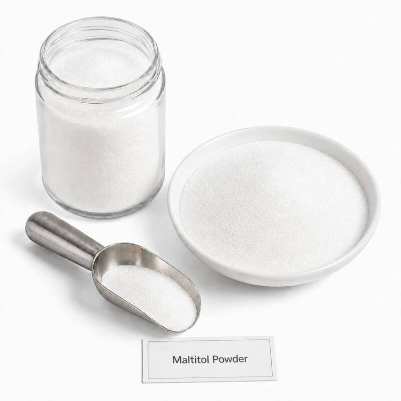 Food Grade Crystalline Maltitol Powder D-Maltitol E965 CAS 585-88-6 Low Calorie Low Glycemic Index Sugar Alcohol Bulk Supply for Diabetic Friendly Food Sugar-Free Candy and Functional Snacks
