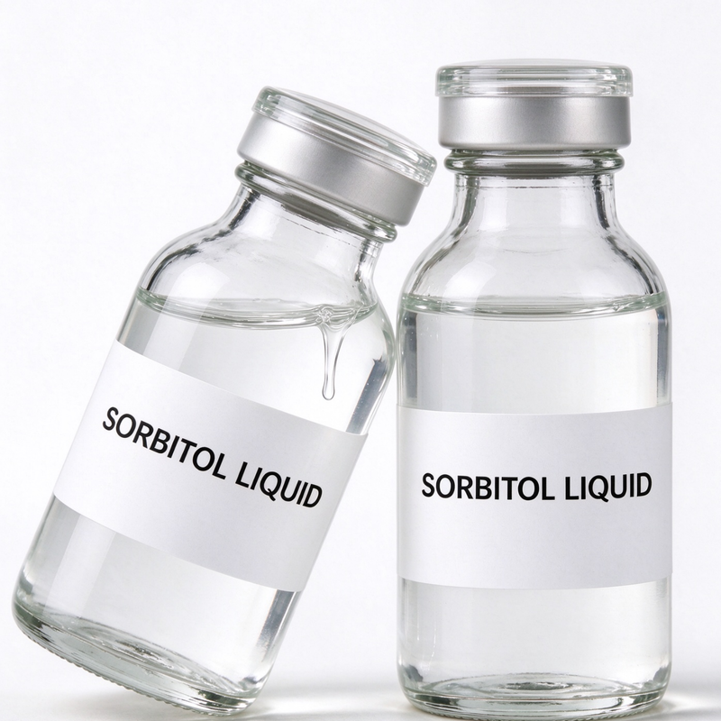 Clear Colourless Sorbitol Liquid 70% Non-Crystalline BP USP, Dry Substance 70% Min, Water 30% Max, Sugar Alcohol Polyol, Resist Test 18C 48h Non-Crystal, Bulk 250 kg Drum Supply for Food Use